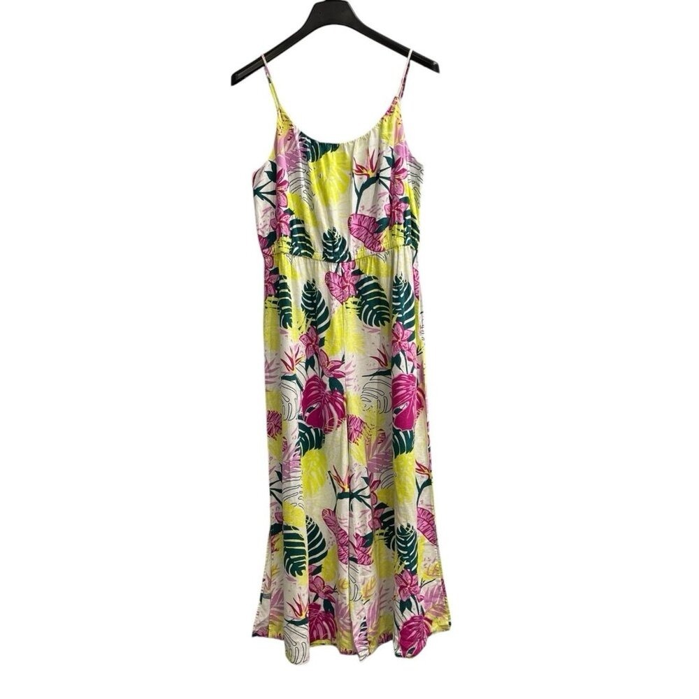 Nicole Miller New‎ York Tropical Floral Linen Blend Wide Leg Jumpsuit NWT Mens